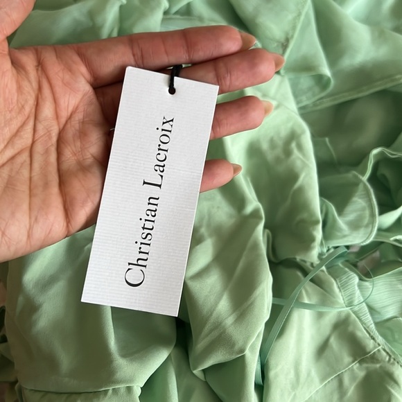 Christian LaCroix Ruffle Green Maxi Dress - Picture 8 of 10